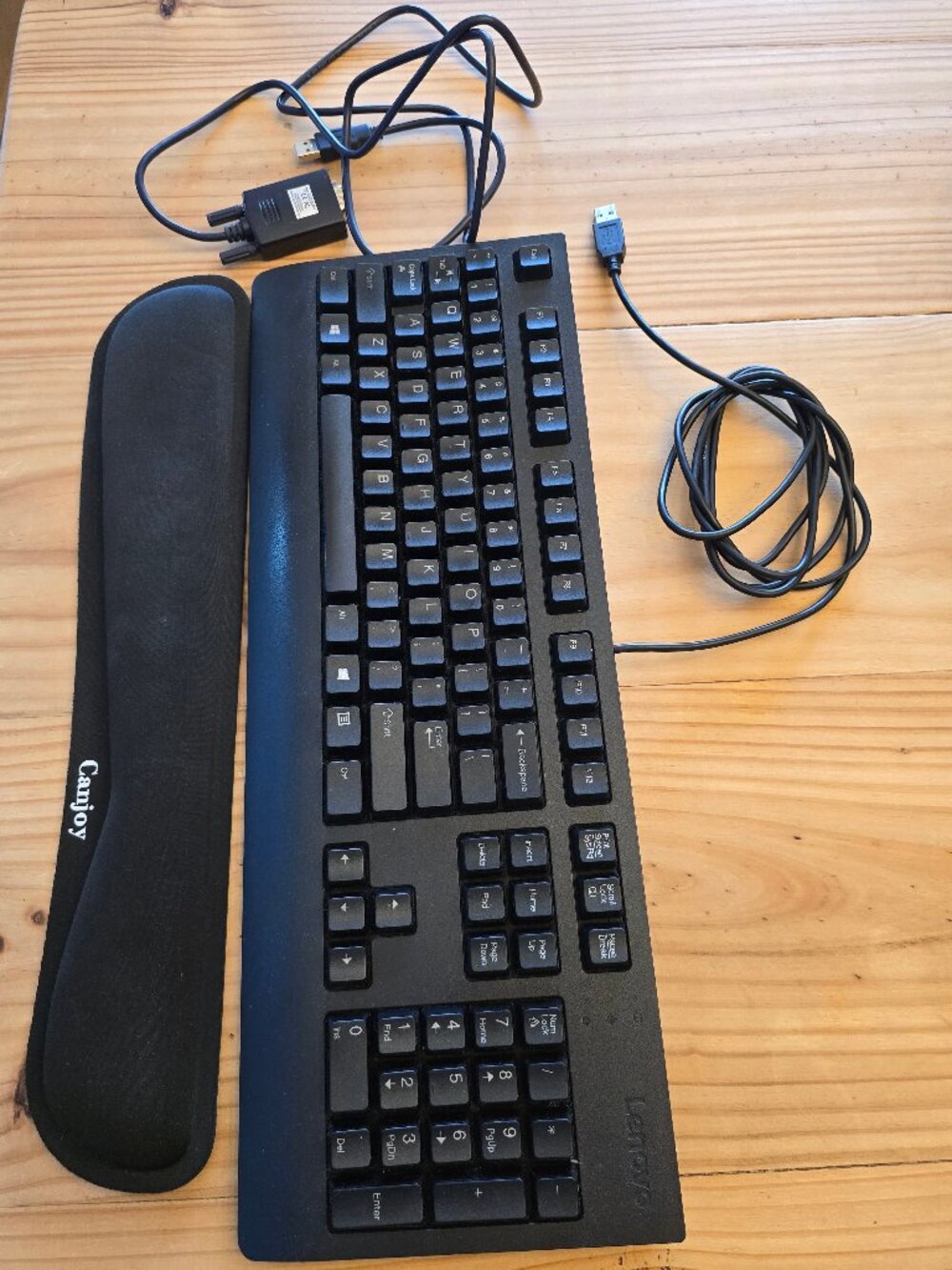 LENOVO Keyboard, Canjoy wrist pad and USB 232 Converter